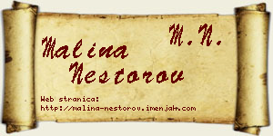 Malina Nestorov vizit kartica